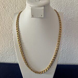 24"Stainless Steel 6mm Gold Plated Cuban‎ Curb Chain Plain